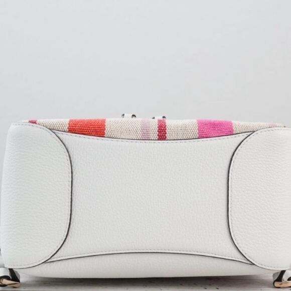 🌸HP🌸 Kate ♠️ Spade Leila Stripe Canvas Med. Flap Backpack! - Picture 9 of 9